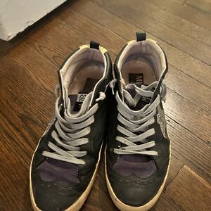 Golden Goose Black and Purple Sneakers